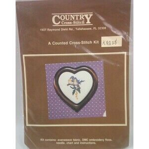 Vintage Country Cross Stitch Kit Special Friendship Heart Birds K2228 New